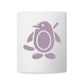 Pinguin Eishockey Silhouette Minimalistisch - Tasse - Weiß - Vorne