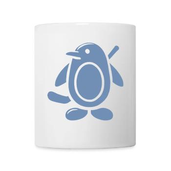 Pinguin Eishockey Silhouette Minimalistisch - Tasse - Weiß - Vorne
