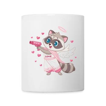 Cupid Raccoon Angel with Wings - Mug - white - Front