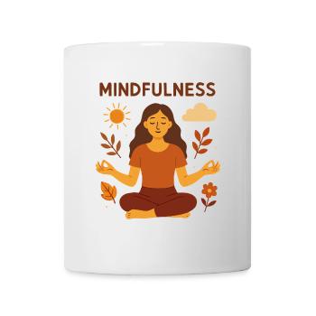 Mindfulness - Digital Illustration of Meditation - Mug - white - Front