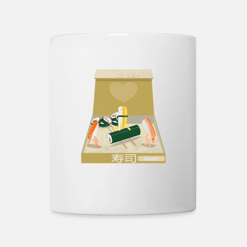 Funny sushi takeout box Kanji - Mug - white