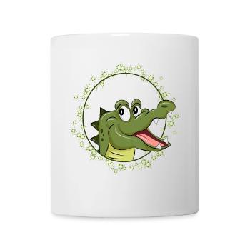 Lachendes Krokodil im Comic-Stil – Fröhliches Tier - Tasse - Weiß - Vorne