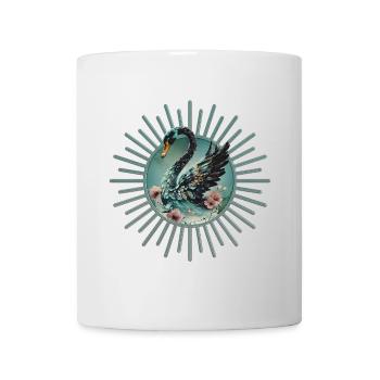 Une touche de fantaisie et d’élégance, le cygne de la - Mug blanc - blanc - Devant