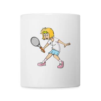 Image joyeuse d’un joueur de tennis - Mug blanc - blanc - Devant