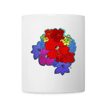 Blütenmeer farbig - Tasse - Weiß - Vorne