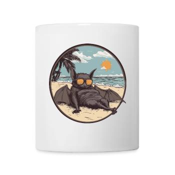 Relaxed bat on the beach - Mug - white - Front