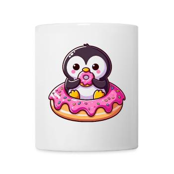 Mignon pingouin beignet dessert Snacking Yummy - Mug blanc - blanc - Devant
