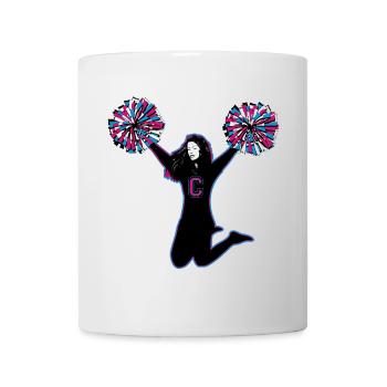 Cheerleader with pompoms - Dynamic sports motif - Mug - white - Front