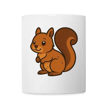 Niedliches Cartoon Eichhörnchen – passender Waldfreund - Tasse - Weiß - Vorne