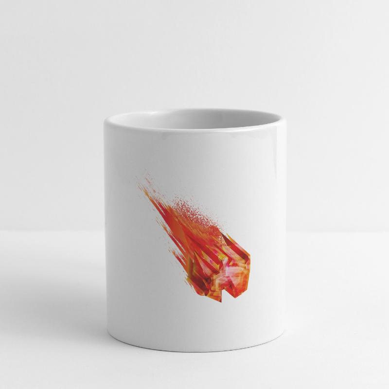 Astéroïde lumineux avec queue de feu - Conception de puissance Mug blanc