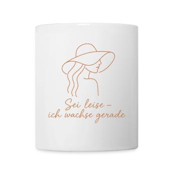 Quietly growing: Woman with a hat - Mug - white - Front
