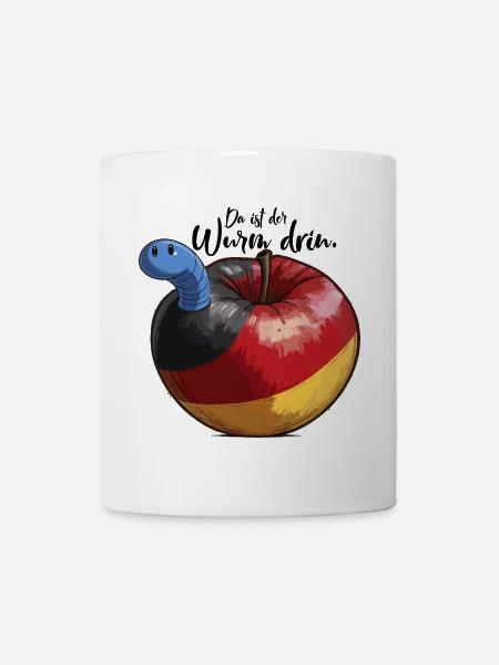 In Deutschland ist der blaue Wurm im Apfel Fck afd - Tasse - Weiß