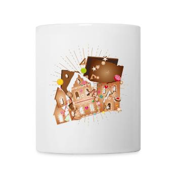 Kit maison en pain d’épices avec détails festifs - Mug blanc - blanc - Devant