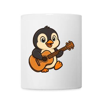 Cute Penguin Guitarist Musician Cartoon Rocker - Mug - white - Front