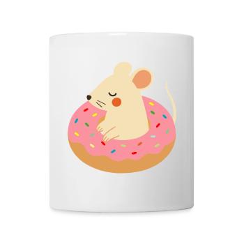 Cute Mouse in a Donut – Playful Animal Motif - Mug - white - Front