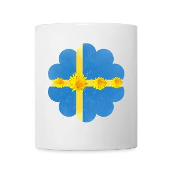 Suède Pissenlit Fleurs Suède Drapeau - Mug blanc - blanc - Devant