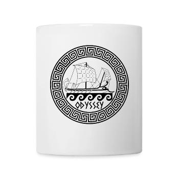 Odysseus Odyssey Symbol (schwarz) - Tasse - Weiß - Vorne
