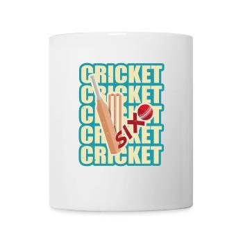 Cricket bat and ball hit for six - Mug - white - Front