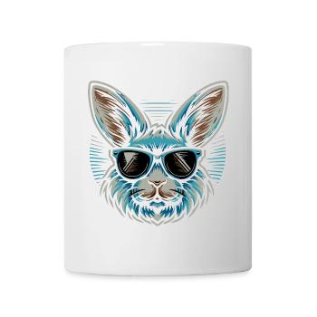 Hase mit Sonnenbrille Neon Stil - Tasse - Weiß - Vorne