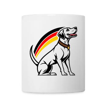 Dog with rainbow in comic book style - Mug - white - Front