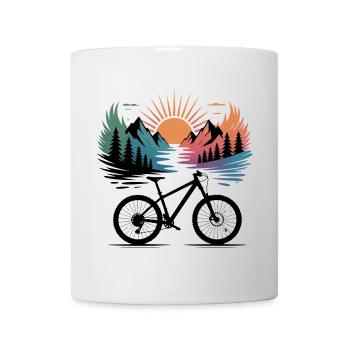 Sunset Ridge Fahrradpanorama - Tasse - Weiß - Vorne