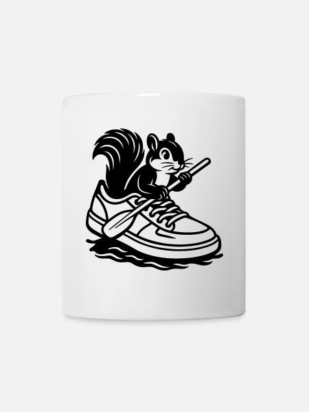 Squirrel in sneakers! - Mug - white