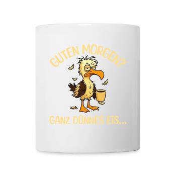 Morning grouch seagull with coffee - Mug - white - Front