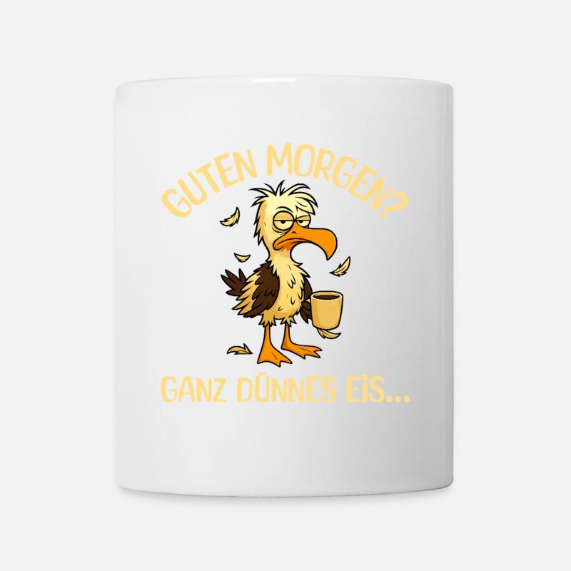 Morgenmuffel Möwe mit Kaffee - Tasse - Weiß