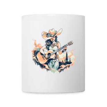 Guitare, Guitariste, Chanteur, Musique country, Vintage - Mug blanc - blanc - Devant