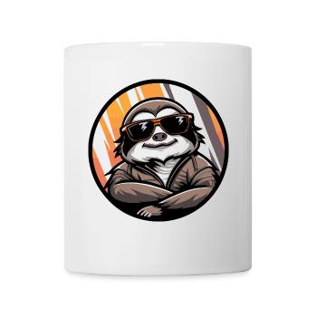 Faultier Cool Comic - Tasse - Weiß - Vorne