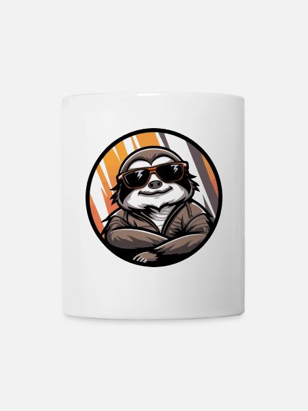 Faultier Cool Comic - Tasse - Weiß