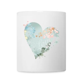 Sanftes Herzmotiv in Pastelltönen mit Liebe - Tasse - Weiß - Vorne