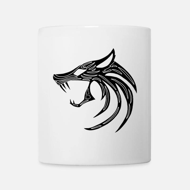 Loup démoniaque noir - Mug blanc - blanc