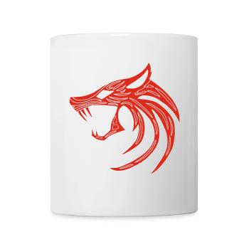Loup démoniaque rouge - Mug blanc - blanc - Devant