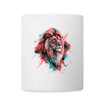 Lion Colorful Lion Head Colorful Predator Art - Mug - white - Front
