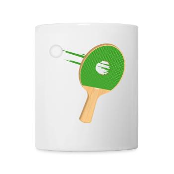 Tischtennisschläger mit Loch – kraftvoll & witzig - Tasse - Weiß - Vorne