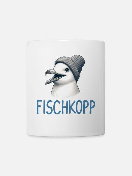 Moin Möwe Vogel Fischkopp Hamburg Beanie Mütze - Tasse - Weiß