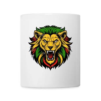 Vibrant Lion Head Tattoo Style - Mug - white - Front