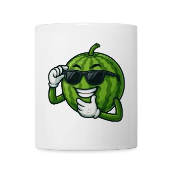 Coole Wassermelone mit Sonnenbrille Cartoon Sommer - Tasse - Weiß - Vorne