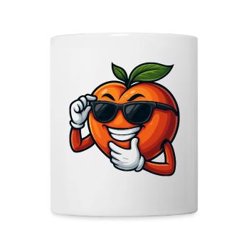 Cool Peach Cartoon Sunglasses Summer Fruit - Mug - white - Front