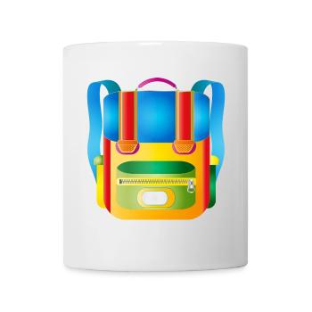 Cartable rétro coloré pour les enfants cool - Mug blanc - blanc - Devant