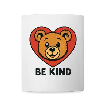 Be Kind – Süßer Bär im Herz | Freundlichkeit - Tasse - Weiß - Vorne