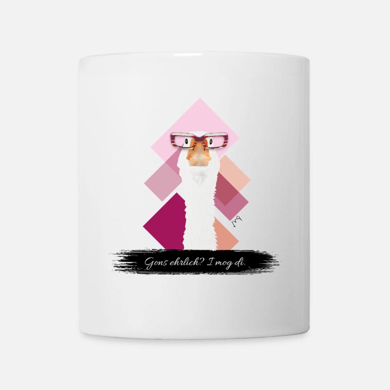 JvG Gans "Gons ehrlich? I mog di." - Tasse - Weiß