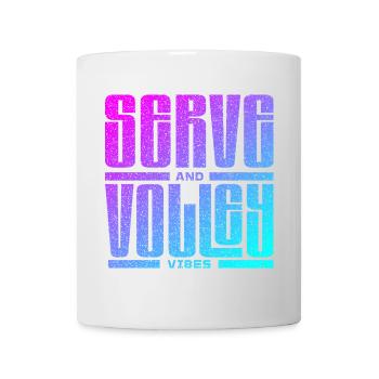 Tennis : service et volée - Mug blanc - blanc - Devant