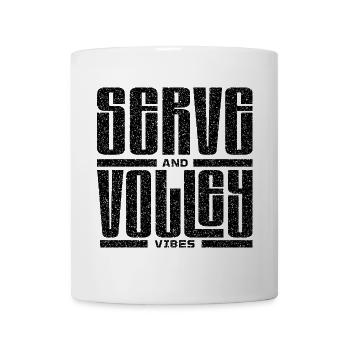 Tennis : service et volée - Mug blanc - blanc - Devant