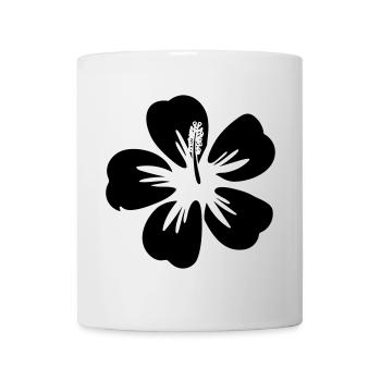 Hibiskusblüte Frei-Wählbare Farbe Tropen Grafik - Tasse - Weiß - Vorne