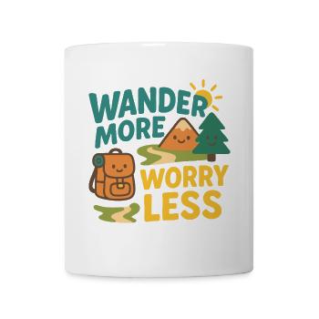 Mehr wandern, sich weniger Sorgen machen - Tasse - Weiß - Vorne