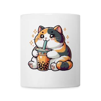 Katzen trinken Bubble Tea kawaii Boba Katze - Tasse - Weiß - Vorne