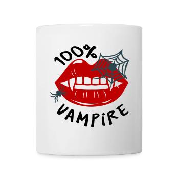 Spinnennetz mit Lippenmotiv - Tasse - Weiß - Vorne