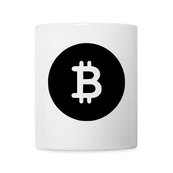 Bitcoin schwarzes Icon - Tasse - Weiß - Vorne